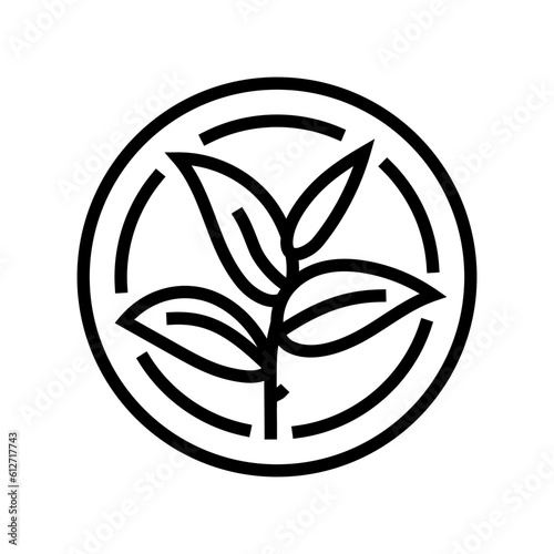 green tea leaf cosmetic plant line icon vector. green tea leaf cosmetic plant sign. isolated contour symbol black illustration