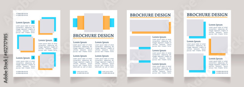 Charity foundation blank brochure layout design. Donation information. Vertical poster template set with empty copy space for text. Premade corporate reports collection. Editable flyer paper pages