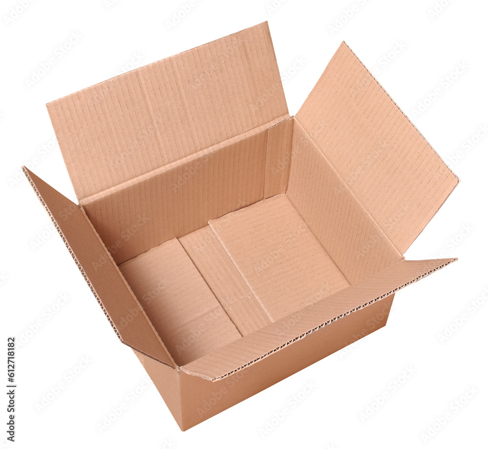 open brown cardboard box mockup isolated open brown cardboard box mockup isolated