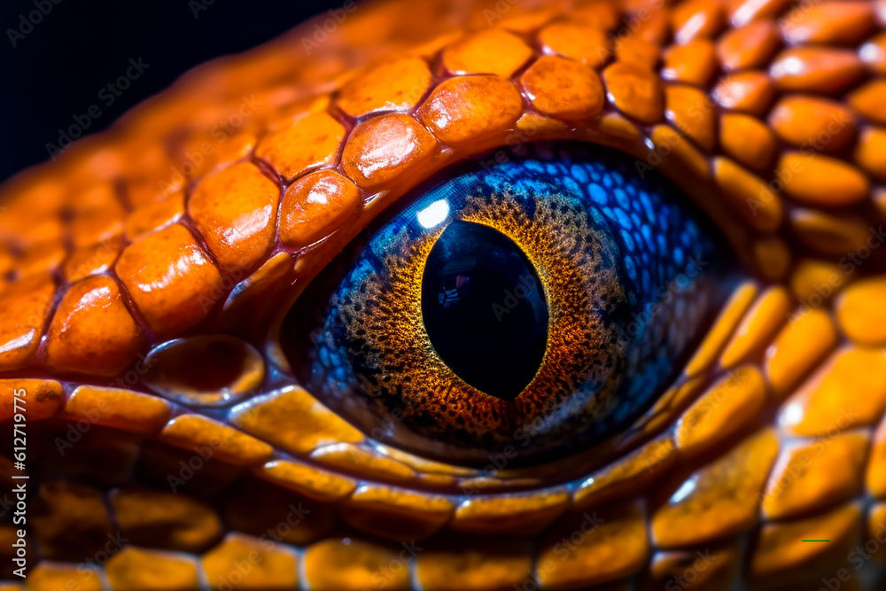 Fototapeta premium Macro image of a cobras eye professional photograph