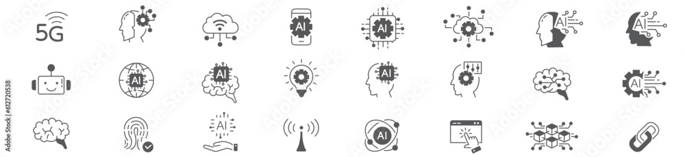 AI line icons collection AI line icons collection