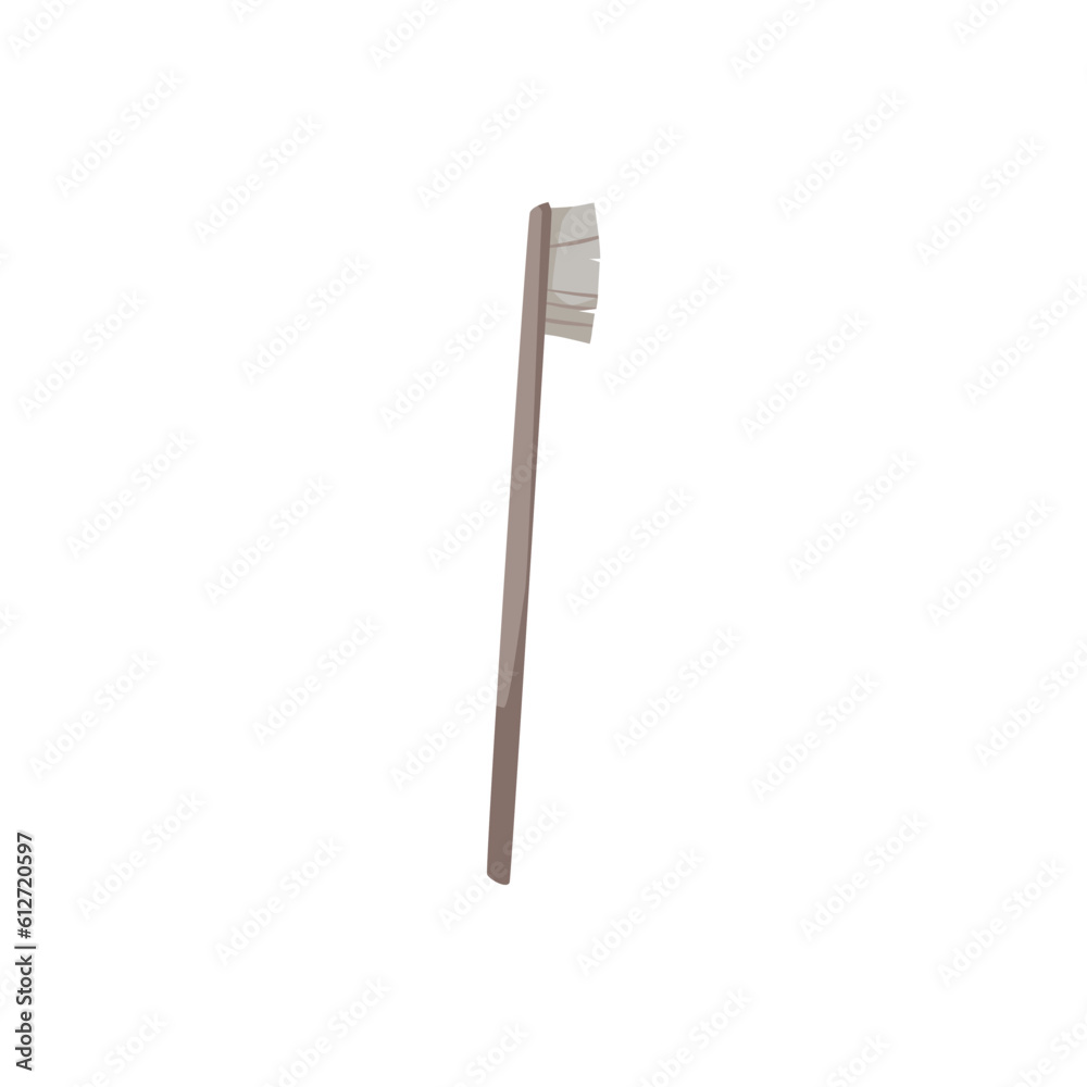 Brown bamboo toothbrush flat style, vector illustration Brown bamboo toothbrush flat style, vector illustration