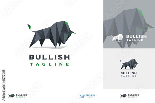 Bullish logo - Vector polygon buffalo