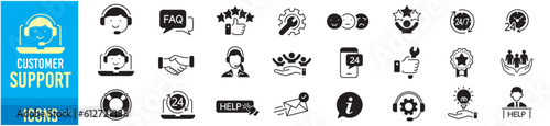 Customer Service, Online Help, Support icons vector