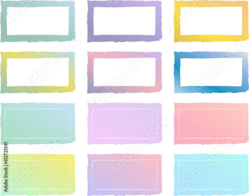 水彩画のような質感の手描き風ベクターフレーム