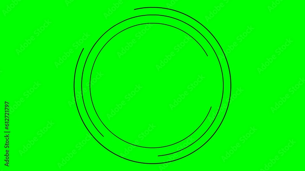 Animated black circular frame spins. Linear symbol rotates. Copy space for text. Vector illustration isolated on green background. Animated black circular frame spins. Linear symbol rotates. Copy space for text. Vector illustration isolated on green background.