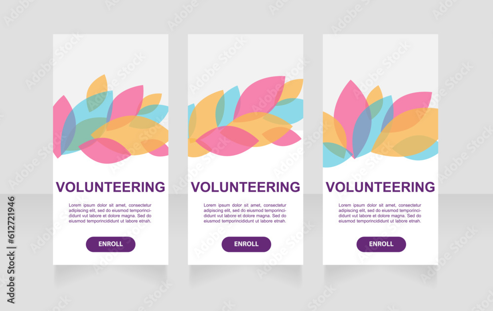 Virtual volunteering web banner design template. Vector flyer with text space. Advertising placard with customized copyspace. Promotional printable poster for advertising. Graphic layout