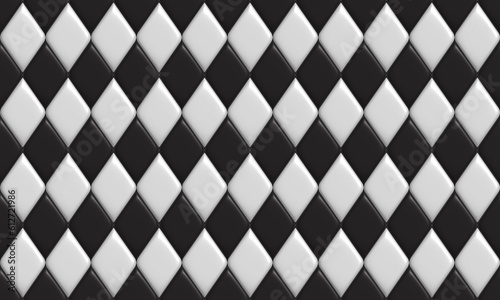 White and Black tiles metallic grid square Background, 3D illustrations.