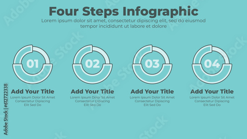 Circular four steps infographics template design