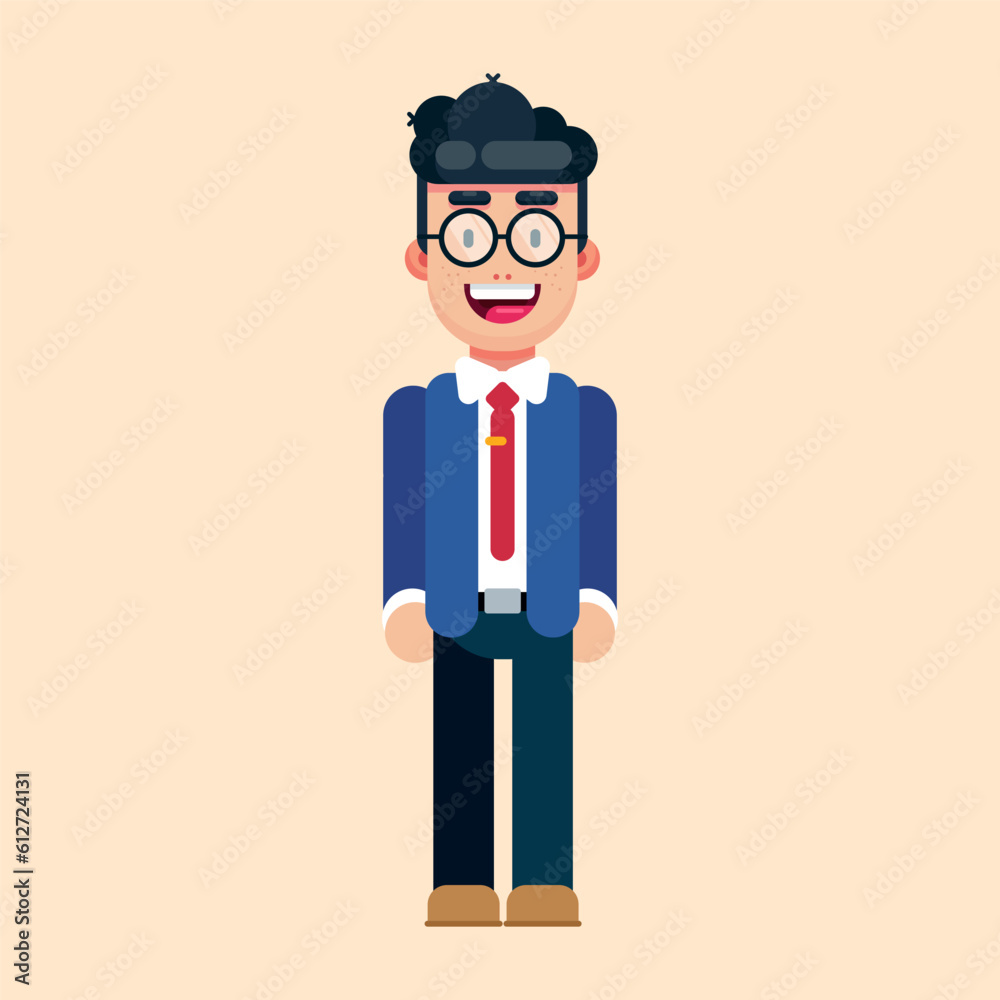 Cartoon businessman character kit male office employee suit