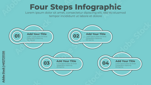 Business infographic template with 4 steps or options for presentation