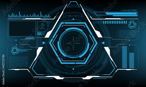 HUD sci-fi interface screen view design virtual reality futuristic technology display vector
