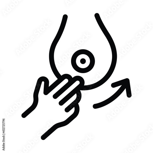 self examination line icon illustration vector graphic