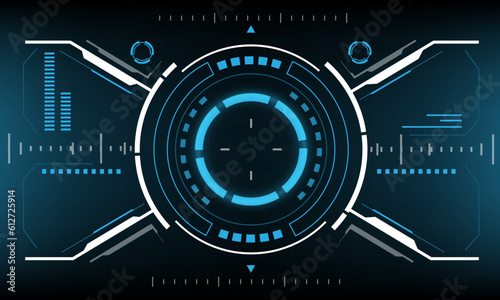 HUD sci-fi interface screen view design virtual reality futuristic technology display vector