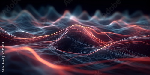 3D illustration. Abstract background, technology connections and lines