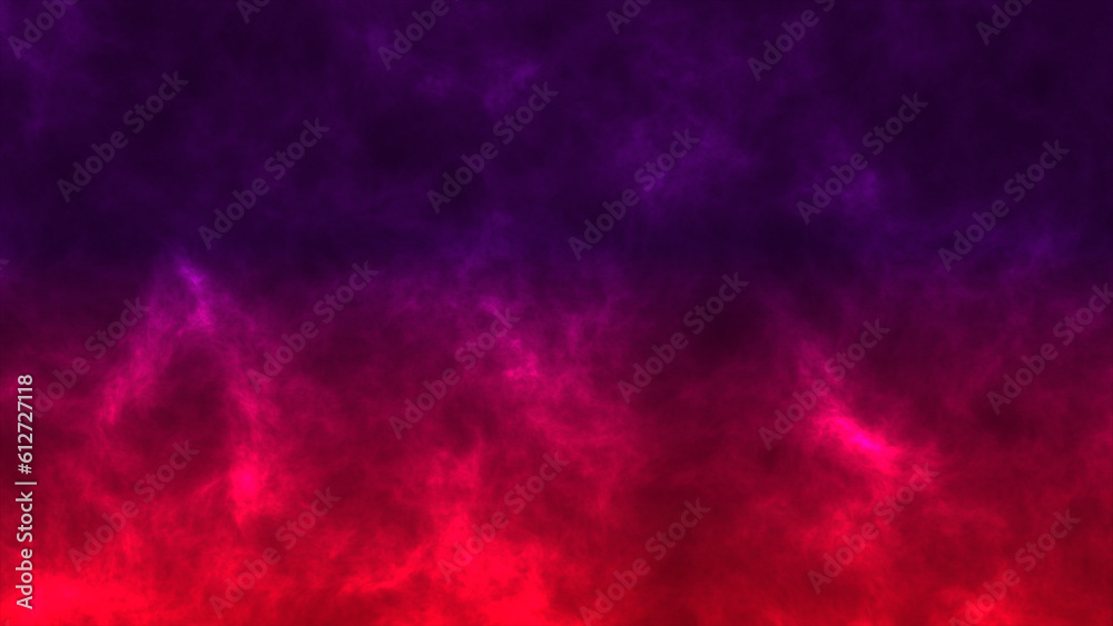particles of dust. color spray. Shiny smoke. water splashing on paint. Magical brew. On a dark black abstract art backdrop with white space, purple pink flashing sparkling particles fog is drifting.