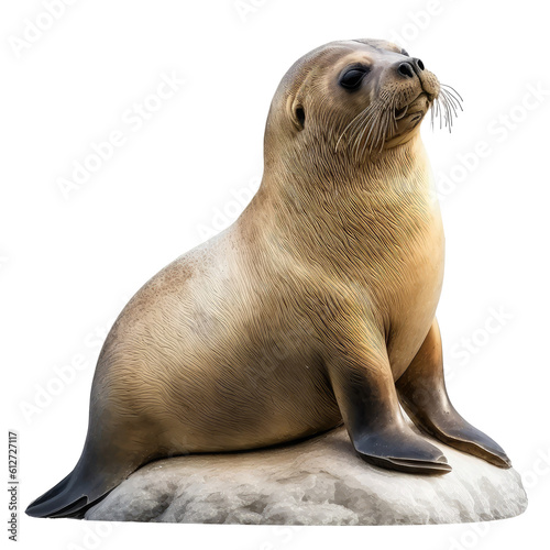 seal looking isolated on white © Tidarat
