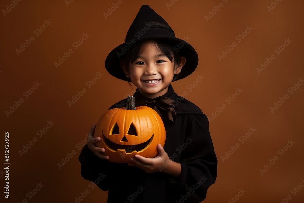 Fototapeta premium An illustration of children wearing a halloween costume , AI Generated