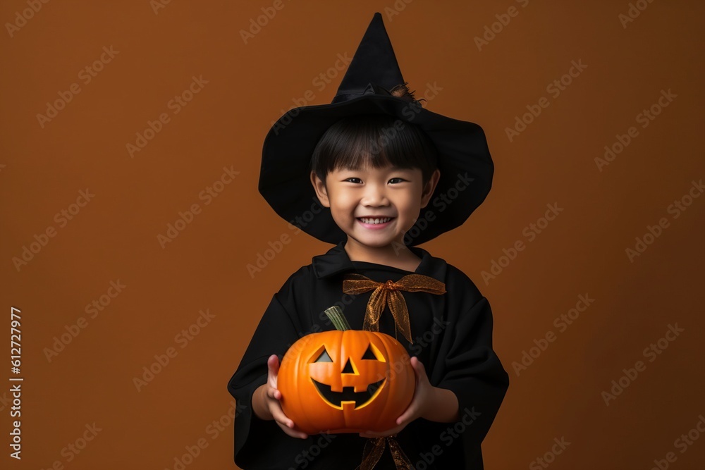 Fototapeta premium An illustration of children wearing a halloween costume , AI Generated