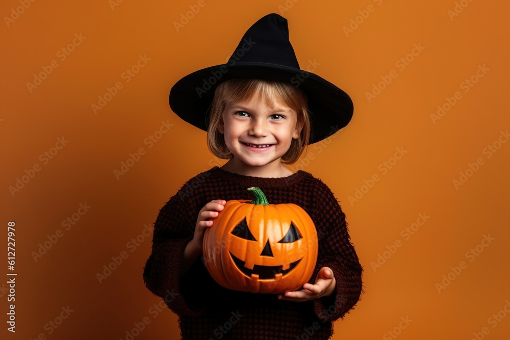 An illustration of children wearing a halloween costume , AI Generated