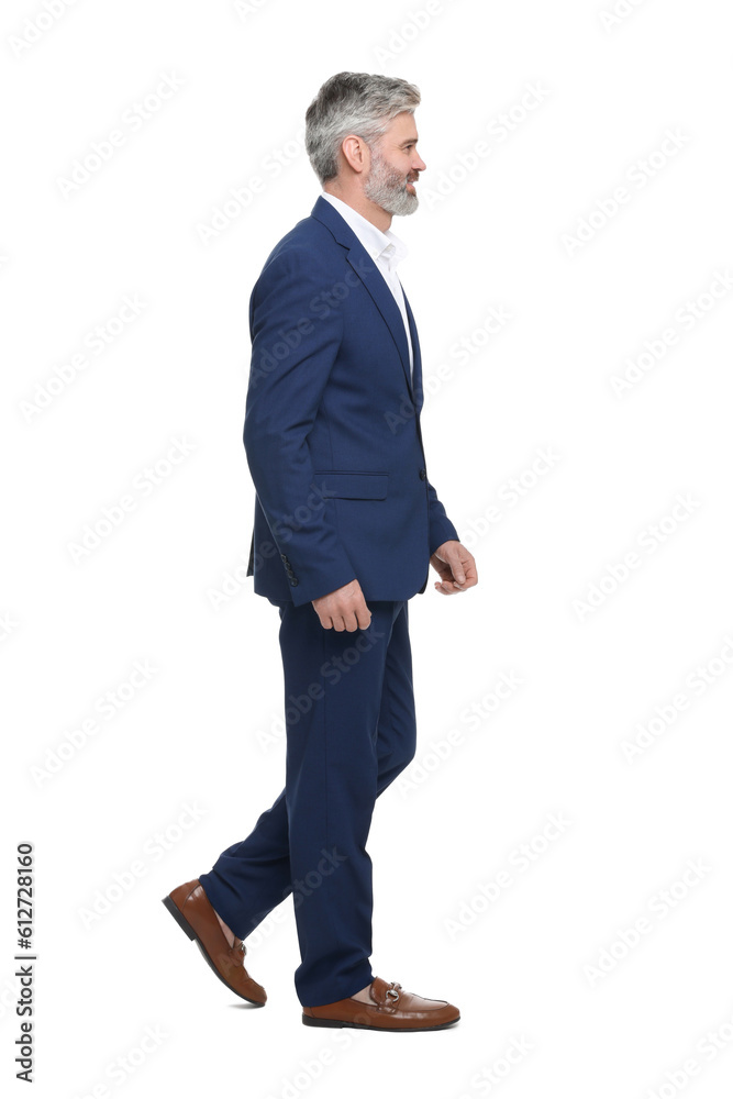 Mature businessman in stylish clothes posing on white background Mature businessman in stylish clothes posing on white background
