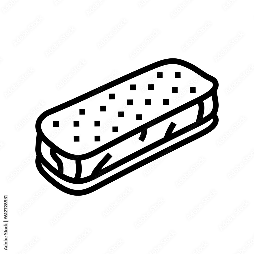 ice cream sandwich food snack line icon vector. ice cream sandwich food snack sign. isolated contour symbol black illustration ice cream sandwich food snack line icon vector. ice cream sandwich food snack sign. isolated contour symbol black illustration