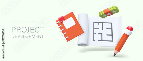 Development of design and estimate documentation. Data collection, conclusion of contract with customer, visit to facility. Creation of sketches, expert assessment. Advertising poster for business