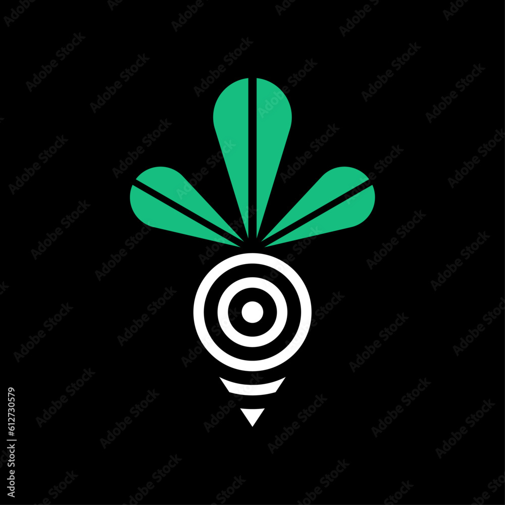 radish geometric symbol. Vegetable sign. Vector illustration Stock