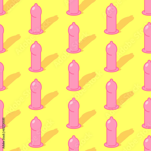 Condom pattern seamless. Rubber Contraceptive background. Remedy for genital infections texture