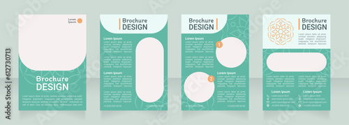Spirituality ornamental blank brochure design. Template set with copy space for text. Premade corporate reports collection. Editable 4 paper pages. Roboto Light, Medium, Itim Regular fonts used