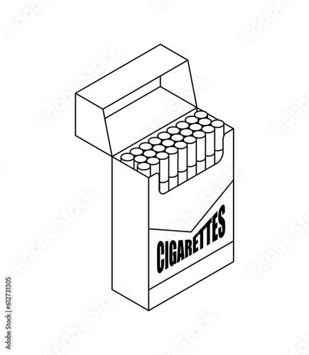 Pack of cigarettes isometric style. Vector illustration