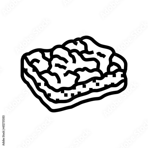 blueberry crumble food snack line icon vector. blueberry crumble food snack sign. isolated contour symbol black illustration