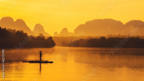 Landscape Nature View of Nong Thale Lake in Krabi Thailand