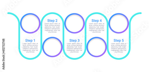 Bipolar disorder infographic chart design template. Abstract infochart with copy space. Instructional graphics with 5 step sequence. Visual data presentation. Roboto Medium, Light fonts used