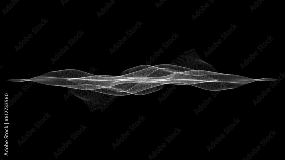 Abstract background. White particle animation seamless loop on black ...