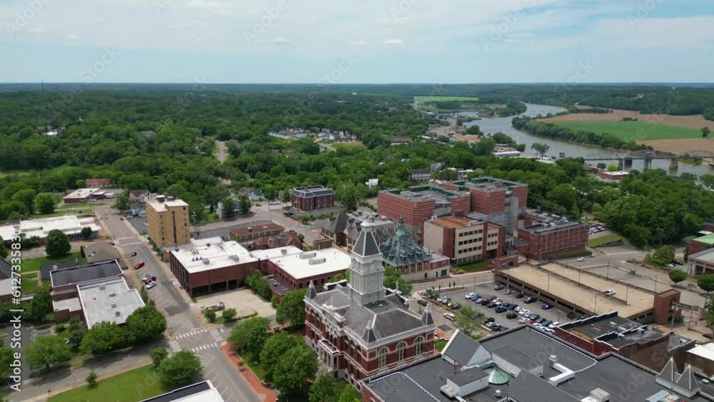 Flyaway shot of the courthouse located in downtown Clarksville Tennessee Flyaway shot of the courthouse located in downtown Clarksville Tennessee
