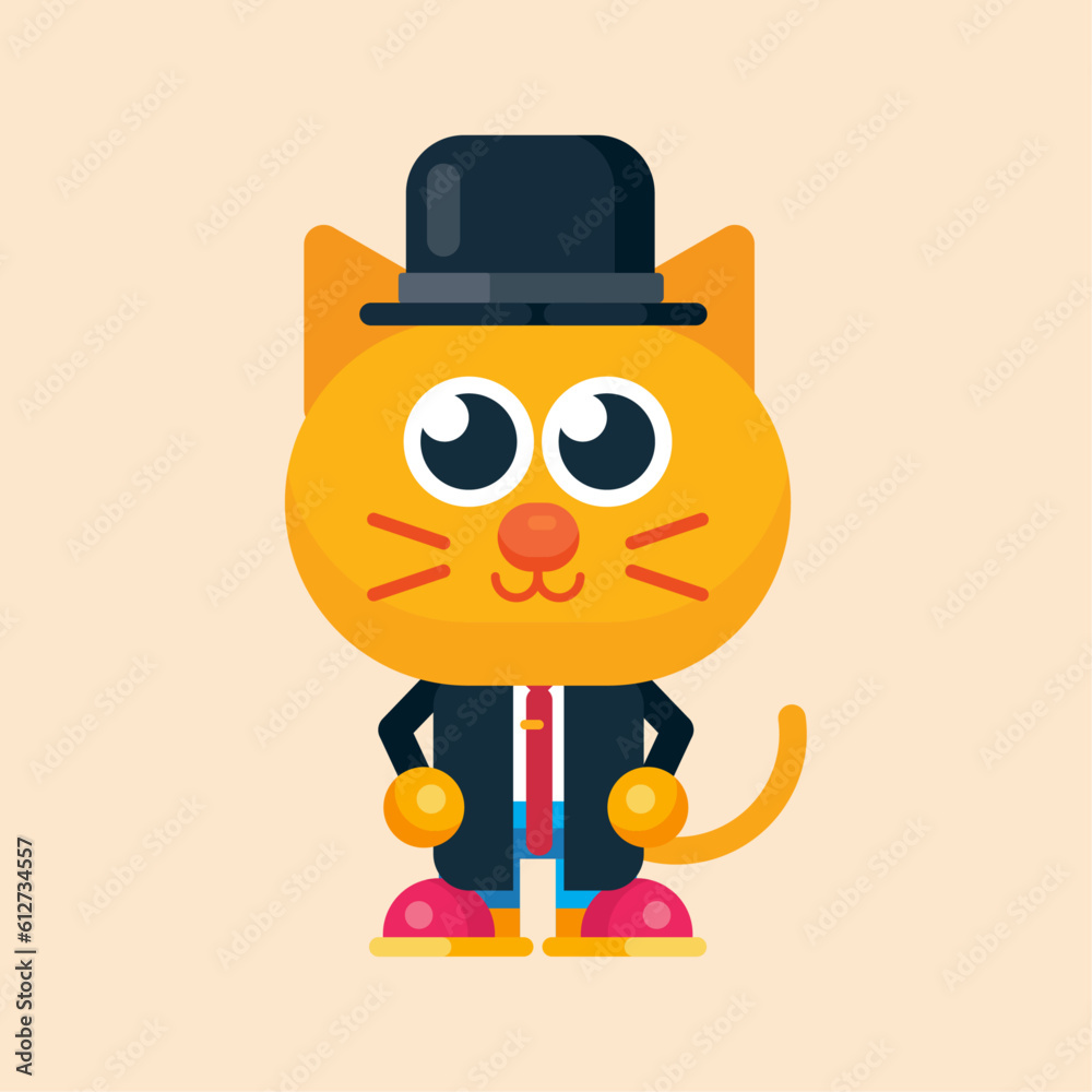 Cute cat maskot character with flat design illustrator vector Cute cat maskot character with flat design illustrator vector