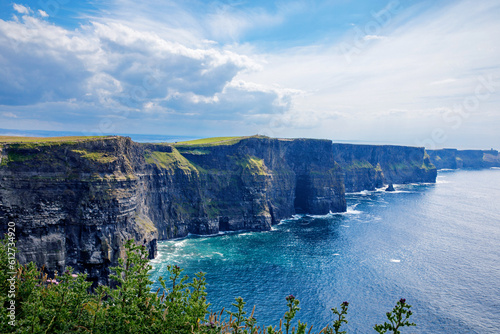 Spectacular Cliffs of Moher are sea cliffs located at the southwestern edge of the Burren region in County Clare, Ireland. Wild Atlantic way