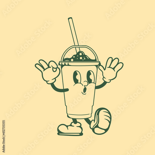 Vintage character design of tumbler cup