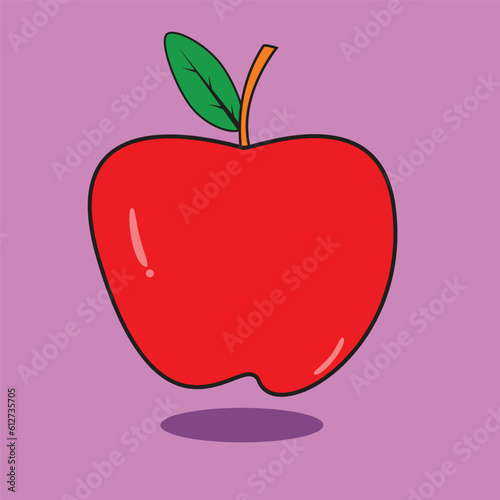 Apple fruit vector. Apples split in half. Healthy fruit Apple fruit on withe background.