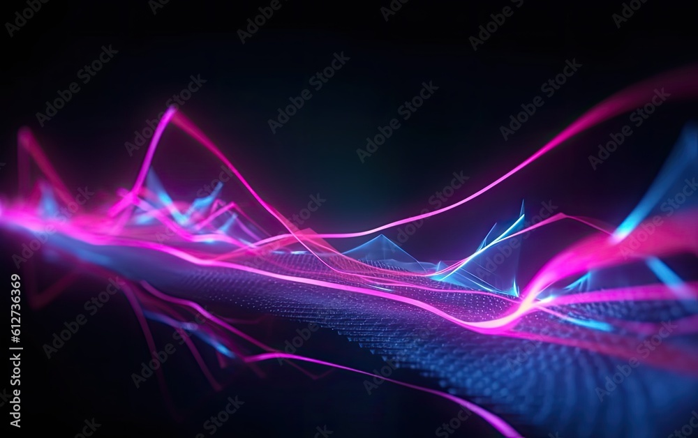 Abstract background with pink and blue lights. Generative AI. Abstract background with pink and blue lights. Generative AI.