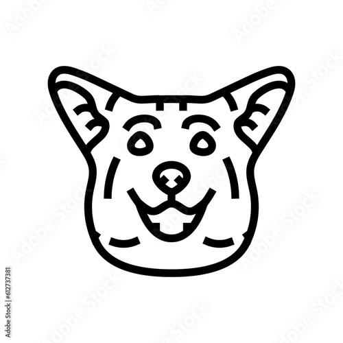 pembroke welsh corgi dog puppy pet line icon vector. pembroke welsh corgi dog puppy pet sign. isolated contour symbol black illustration