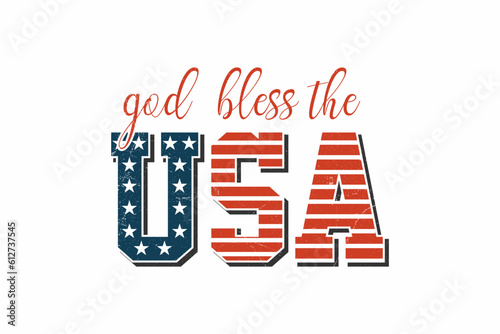 God Bless USA 4th of July Sublimation T shirt design