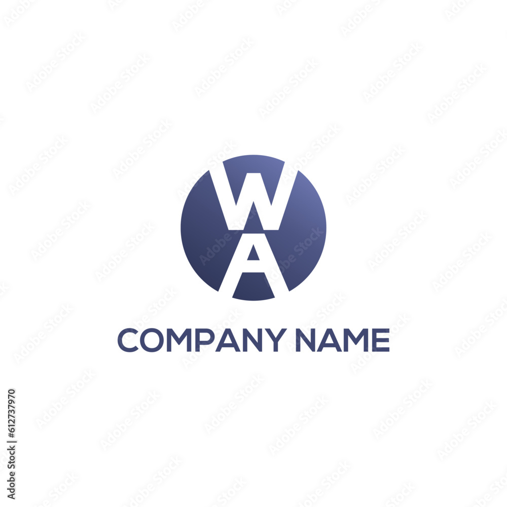 letter WA company logo letter WA company logo
