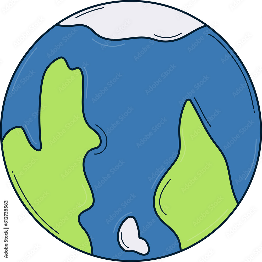 The Earth illustration in flat style. The Earth illustration in flat style.