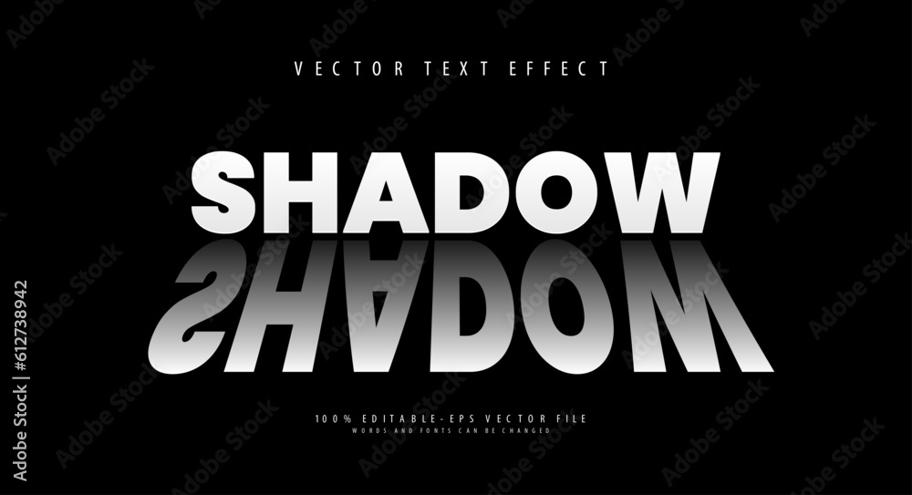 Minimalist shadow typography, vector text effect.