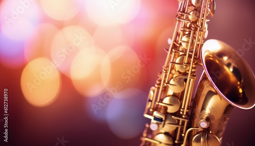 saxophone bokeh background, Generative AI