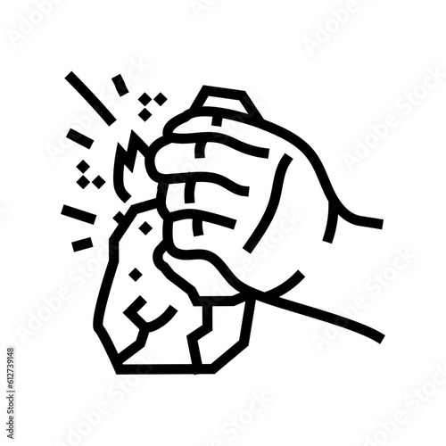 fire making human evolution line icon vector. fire making human evolution sign. isolated contour symbol black illustration