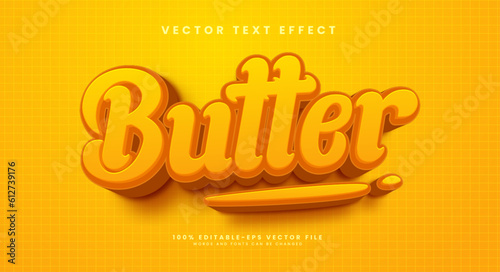 Orange butter, 3d editable vector text effect.