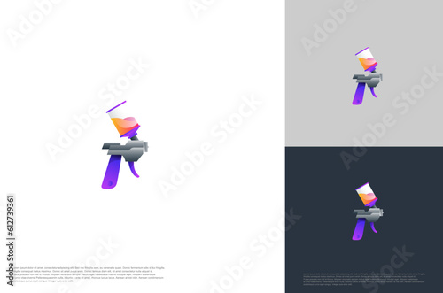spray gun car painting logo unique colorful logo concept for automotive industries and business related.
